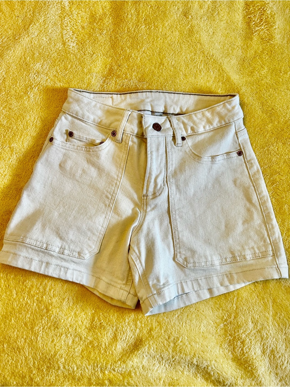 L.L. Bean Vintage Cream High-Rise Denim Shorts